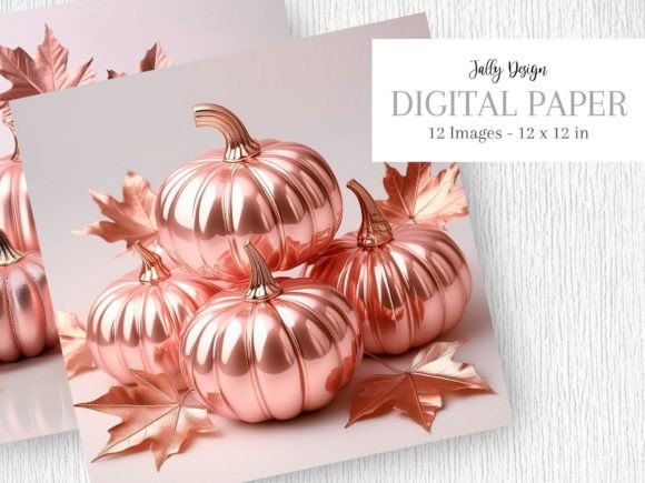 Download Rose Gold Foil Autumn Pumpkin Collection - Premium Resources