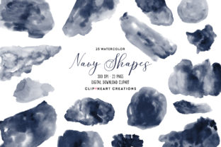 Download Navy Watercolor Shapes - Watercolor shapes Collection