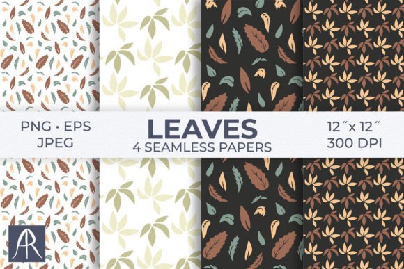 Download Simple Leaves Digital Paper Pack - Simple leaves Collection