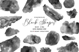Download Black Watercolor Shapes - Premium Resources
