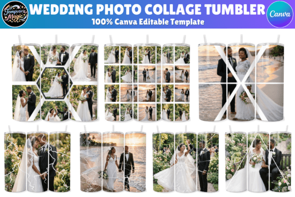 Download Wedding Photo Collage Editable Tumbler - Wedding Collection