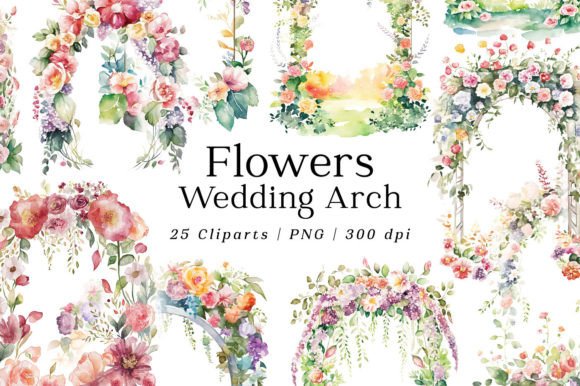 Download Spring Flowers Wedding Arch Watercolor - Wedding Collection